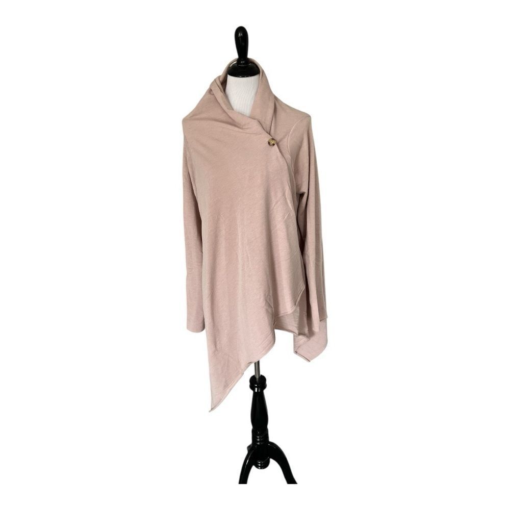 🆕 Mystree Asymmetrical Button Wrap Blush Cardigan size L